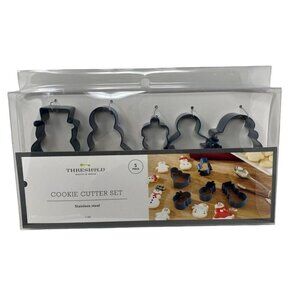 Threshold 5 Piece Snowman Family Cookie Cutters Holiday Stainless Steel NIB
